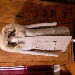 J Crew ladies gray hooded coat